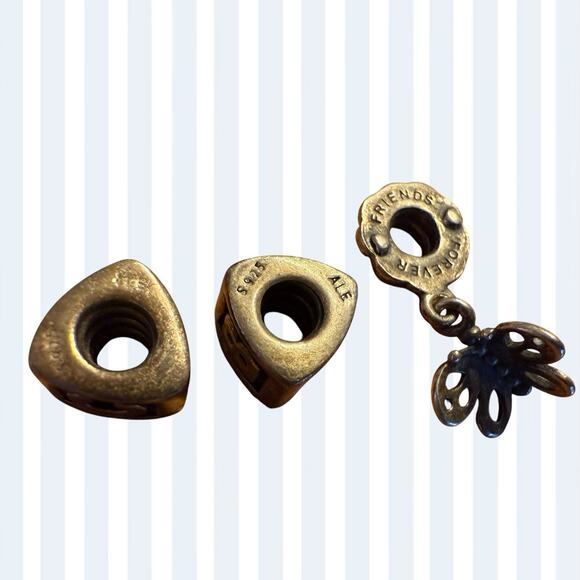 Pandora .925 ALE Sterling Silver Friends Forever Butterfly Charm + Letters B & C - Picture 4 of 8